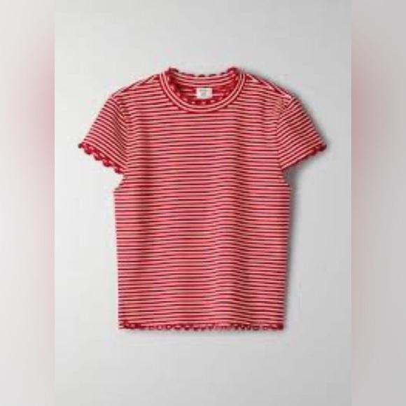 Sunday best crowne top RED AND WHITE STRIPE - Picture 2 of 7